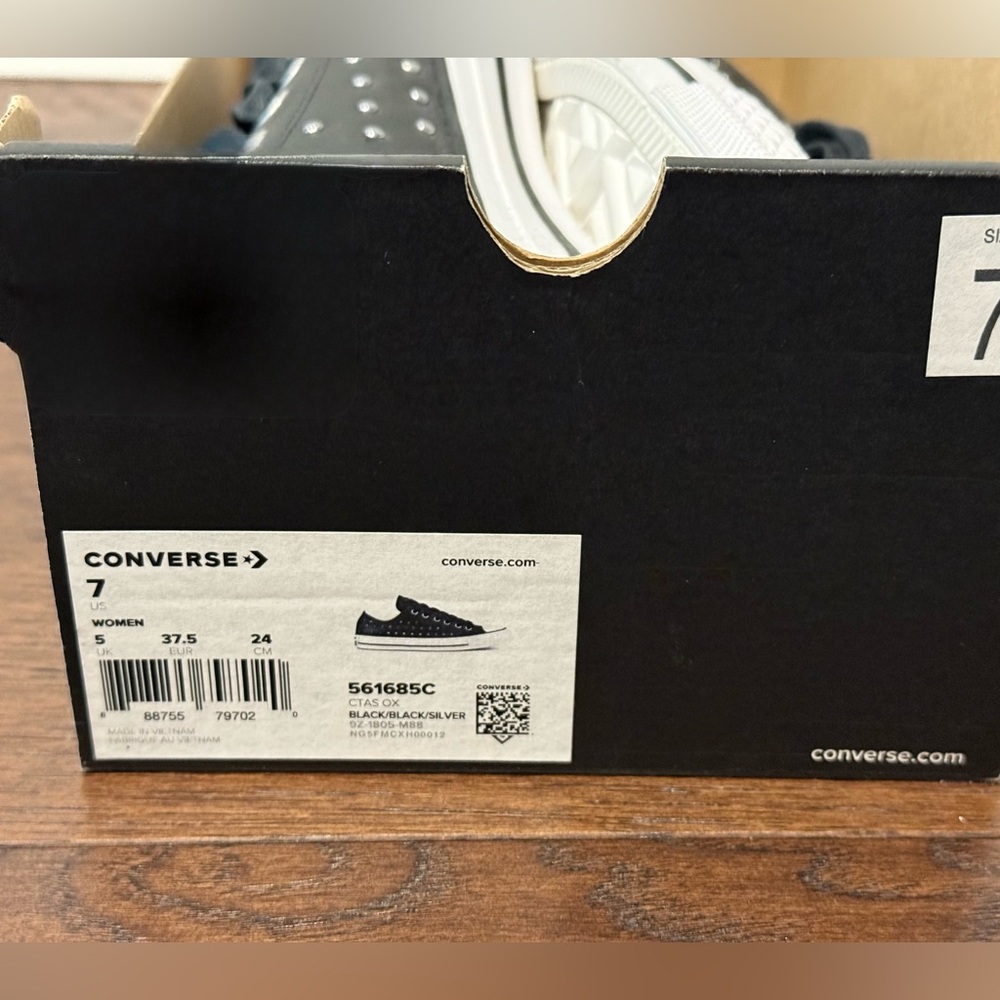 Converse Black Low Top Studded Sneakers - Picture 9 of 10